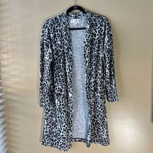 Animal Print Open Cardigan French Laundry Leopard Print Cardigan